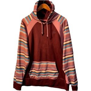 Hooey Savannah Hoodie Women's Size XXL Maroon Serape Striped Sweatshirt